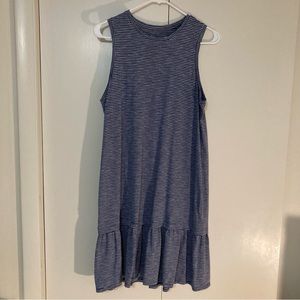 Blue and white striped tank dress